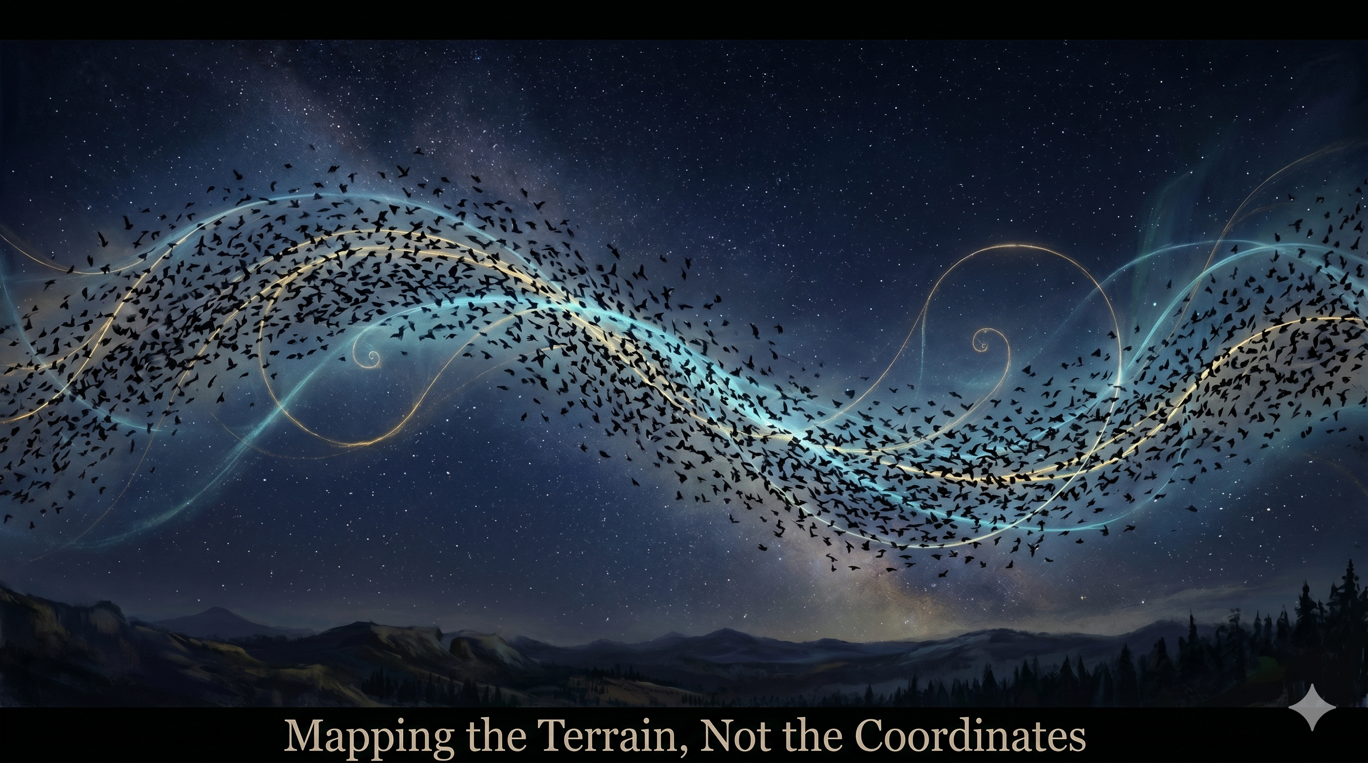 Murmuration of starlings — the complete relational structure in motion